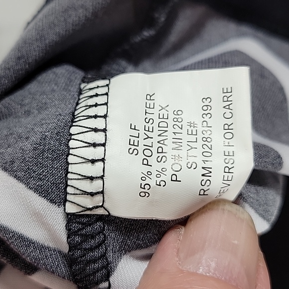 Misia Black & White Geometric Chivron Strip Tunic Size L - Picture 4 of 7